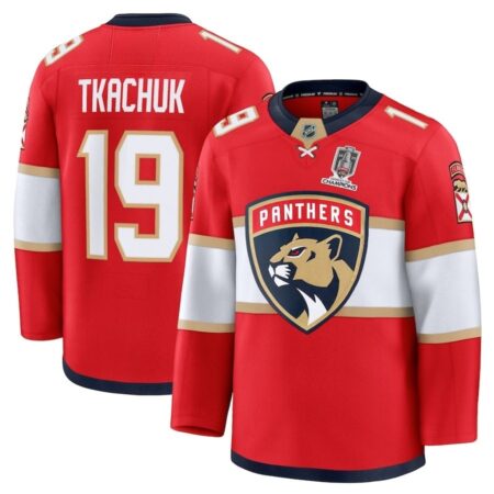 Matthew Tkachuk Florida Panthers 2025 Red Home Champions Jersey