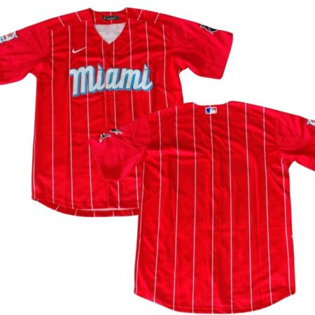 Miami Marlins Red 2021 City Connect Team Jersey