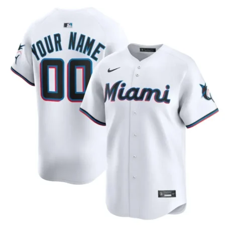 Miami Marlins White Home Limited Custom Jersey