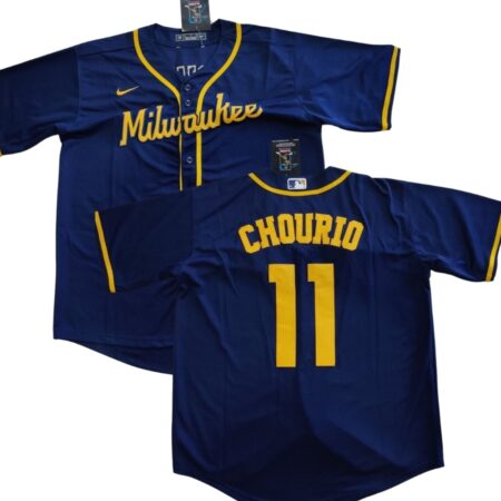 Milwaukee Brewers Jackson Chourio Navy Alternate Jersey