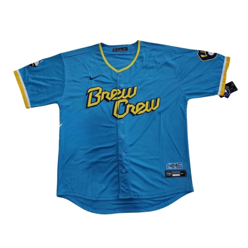 Milwaukee Brewers Powder Blue City Connect Team Jersey front