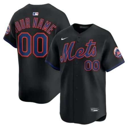 New York Mets Black Alternate Limited Custom Jersey
