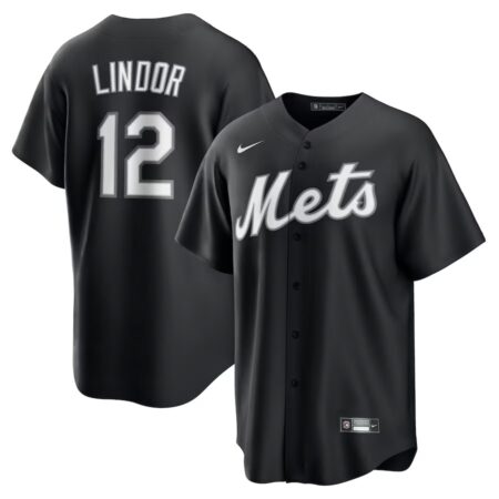 New York Mets Francisco Lindor Black Lights Out Player Jersey