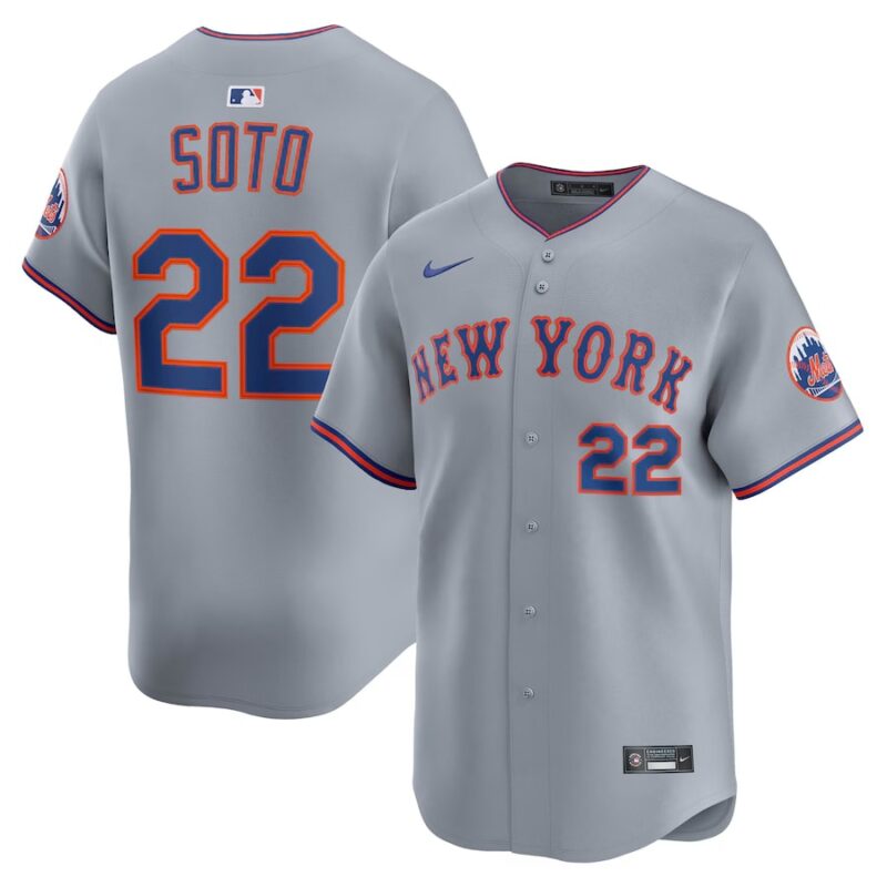 New York Mets Juan Soto 2025 Gray Road Limited Jersey