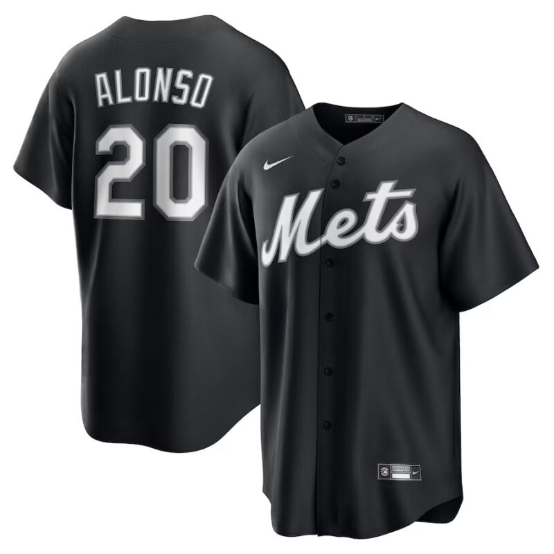 New York Mets Pete Alonso Black Lights Out Player Jersey