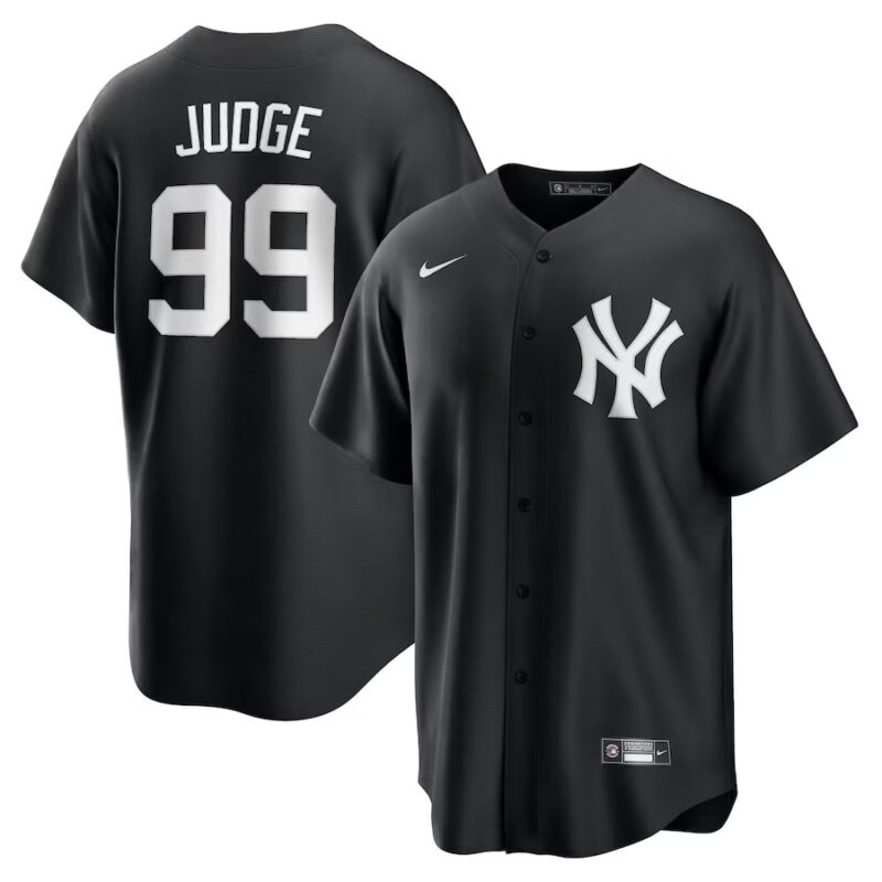 New York Yankees Aaron Judge Black Lights Out Player Jersey
