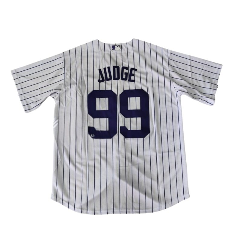New York Yankees Aaron Judge White Home Name Jersey back