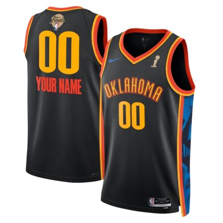Oklahoma City Thunder 2025 Finals Patch Custom Jersey - Black