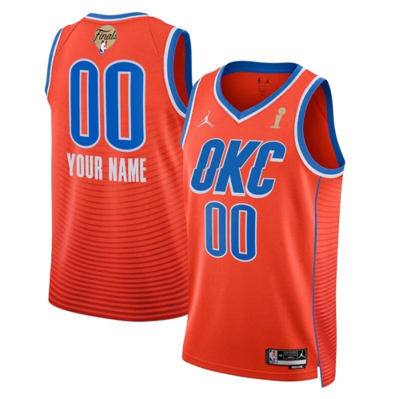 Oklahoma City Thunder 2025 Finals Patch Custom Jersey - Orange