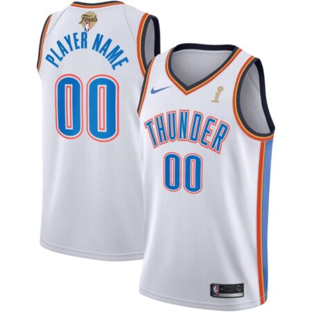 Oklahoma City Thunder 2025 Finals Patch Custom Jersey - White