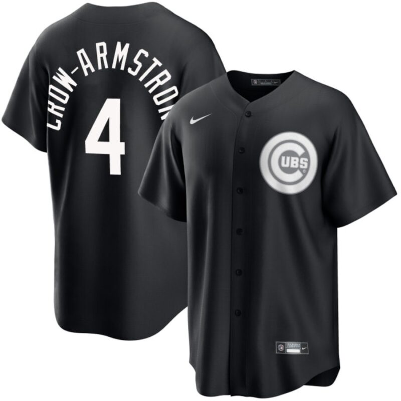 Pete Crow-Armstrong Chicago Cubs Black Lights Out Jersey