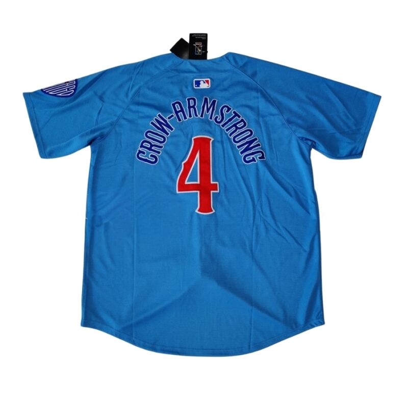 Pete Crow-Armstrong Light Blue Alternate Jersey back