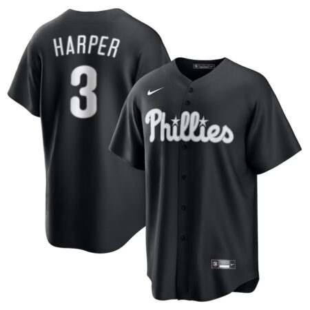 Philadelphia Phillies Bryce Harper Black Lights Out Player Jersey