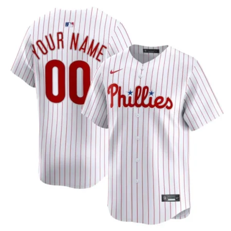 Philadelphia Phillies White Home Limited Custom Jersey
