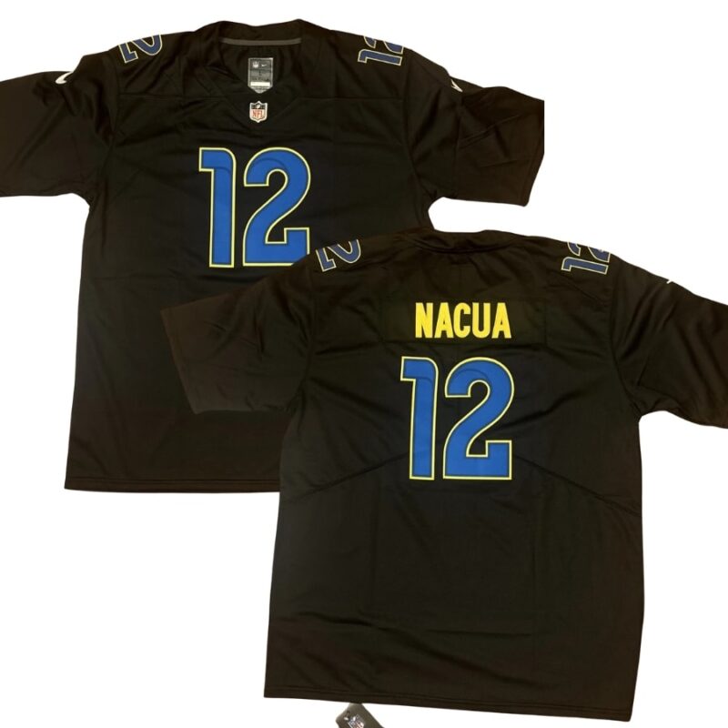 Rams Puka Nacua #12 Black Jersey Stitched