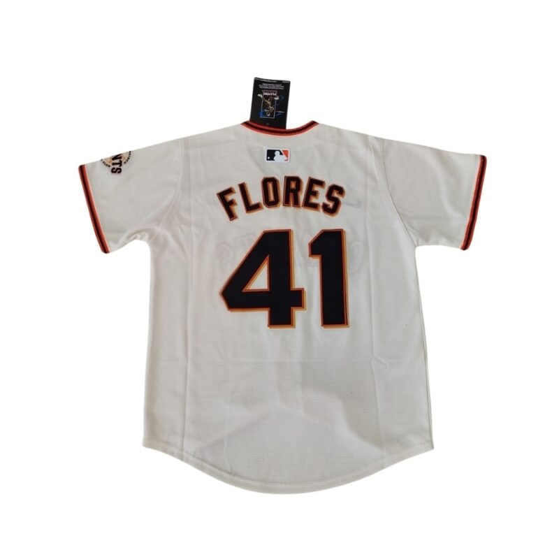 San Francisco Giants Wilmer Flores Cream Home Jersey back