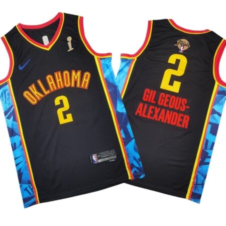 Shai Gilgeous-Alexander #2 Thunder 2025 Champions City Edition Black Jersey