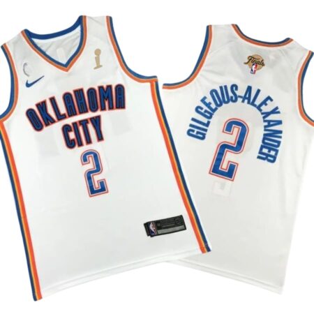 Shai Gilgeous-Alexander #2 Thunder 2025 Champions White Jersey Stitched – Association Edition