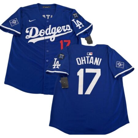 Shohei Ohtani Dodgers #34 Fernando Patch Royal Jersey Stitched