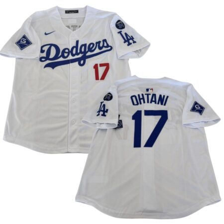 Shohei Ohtani Dodgers #34 Fernando Patch White Jersey StitchedShohei Ohtani Dodgers #34 Fernando Patch White Jersey Stitched