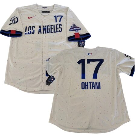 Shohei Ohtani Dodgers World Series Cream City Connect Jersey Stitched