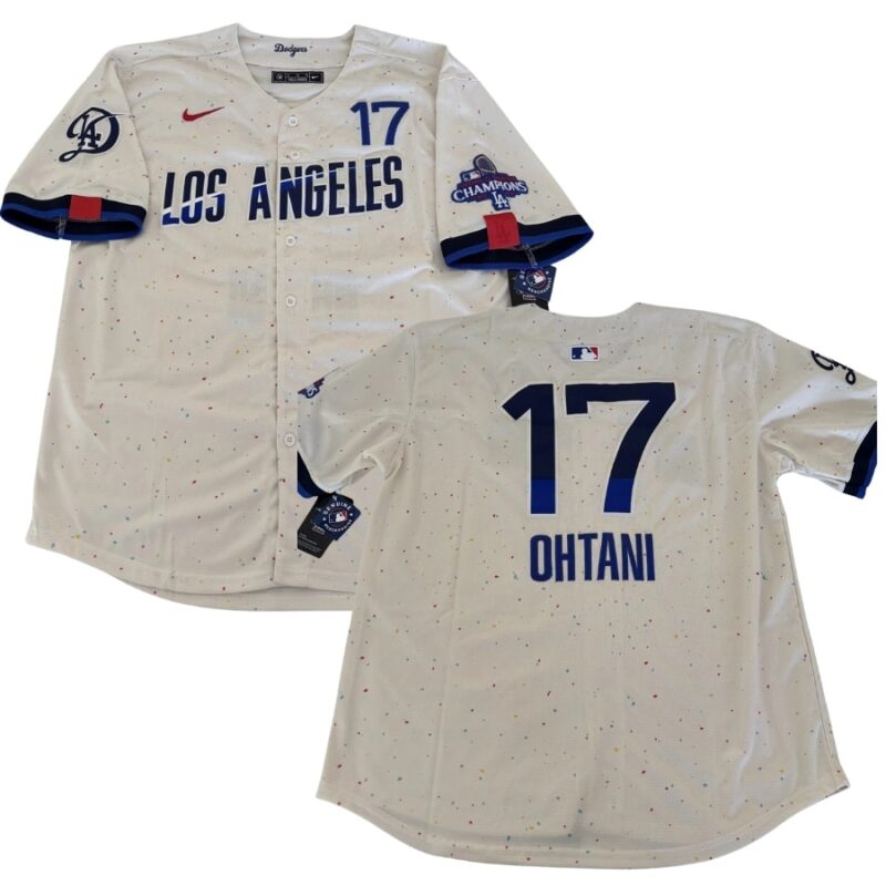 Shohei Ohtani Dodgers World Series Cream City Connect Jersey Stitched