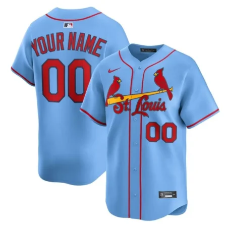 St. Louis Cardinals Light Blue Alternate Custom Jersey Stitched