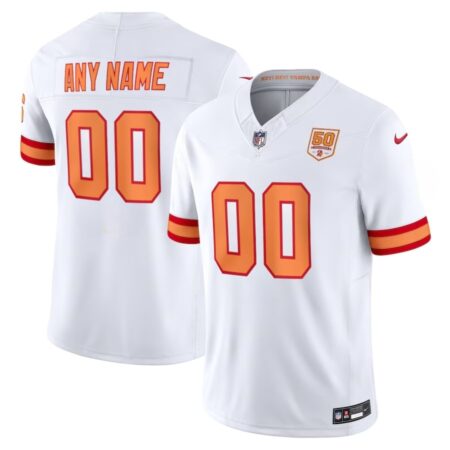76 Tampa Bay Buccaneers Custom White 50th Season Game Jersey