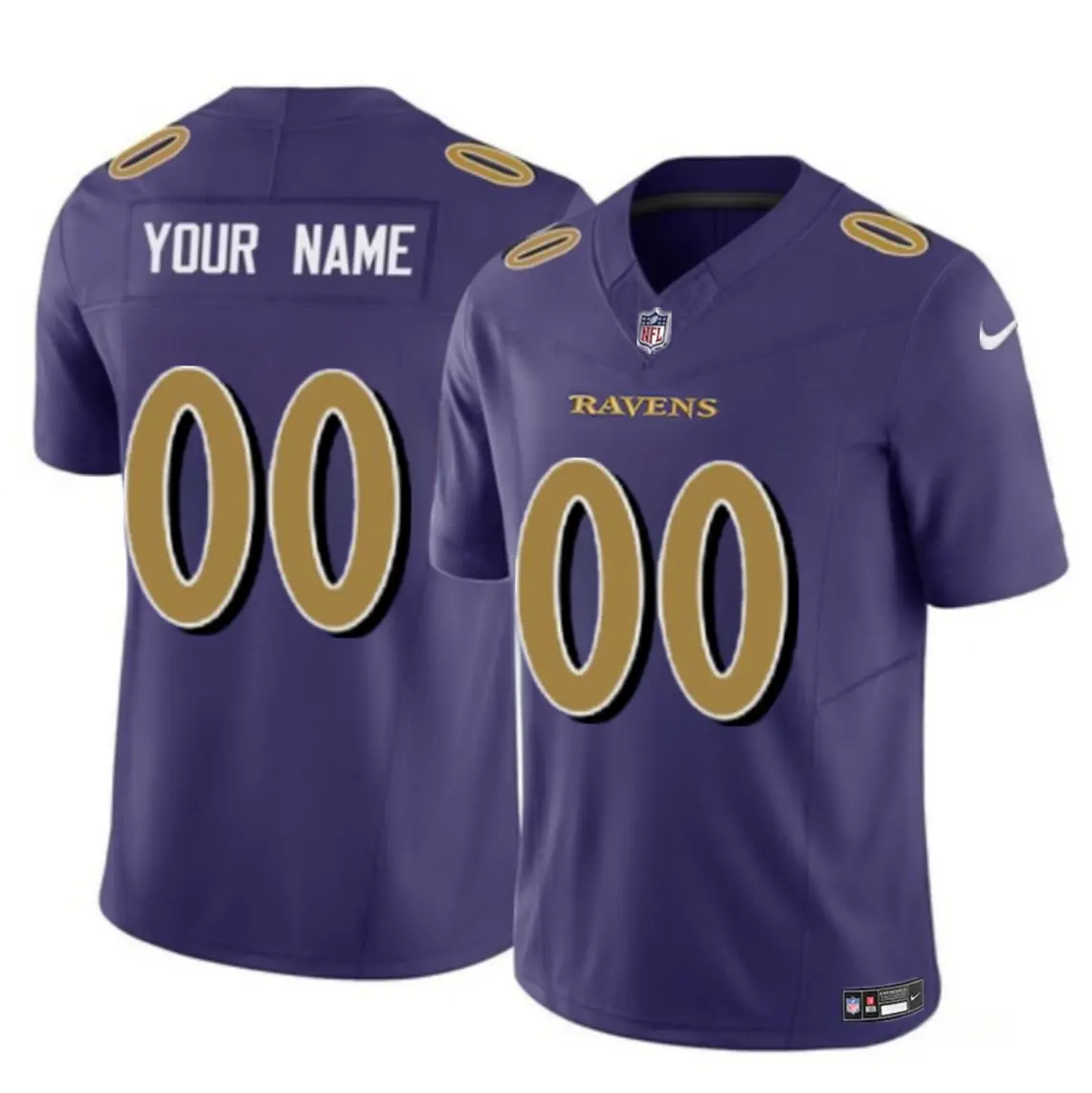 Baltimore Ravens Active Player Custom Purple 2023 F.U.S.E Alternate Color Rush Limited Football Jersey