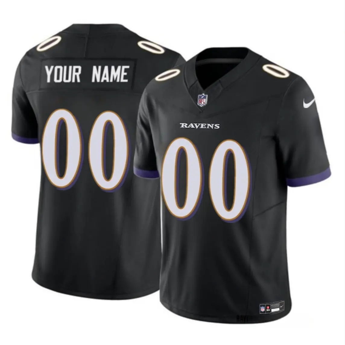 Baltimore Ravens Custom Black Jersey
