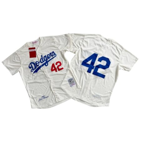 Brooklyn Dodgers Jackie Robinson Cream 1955 Jersey