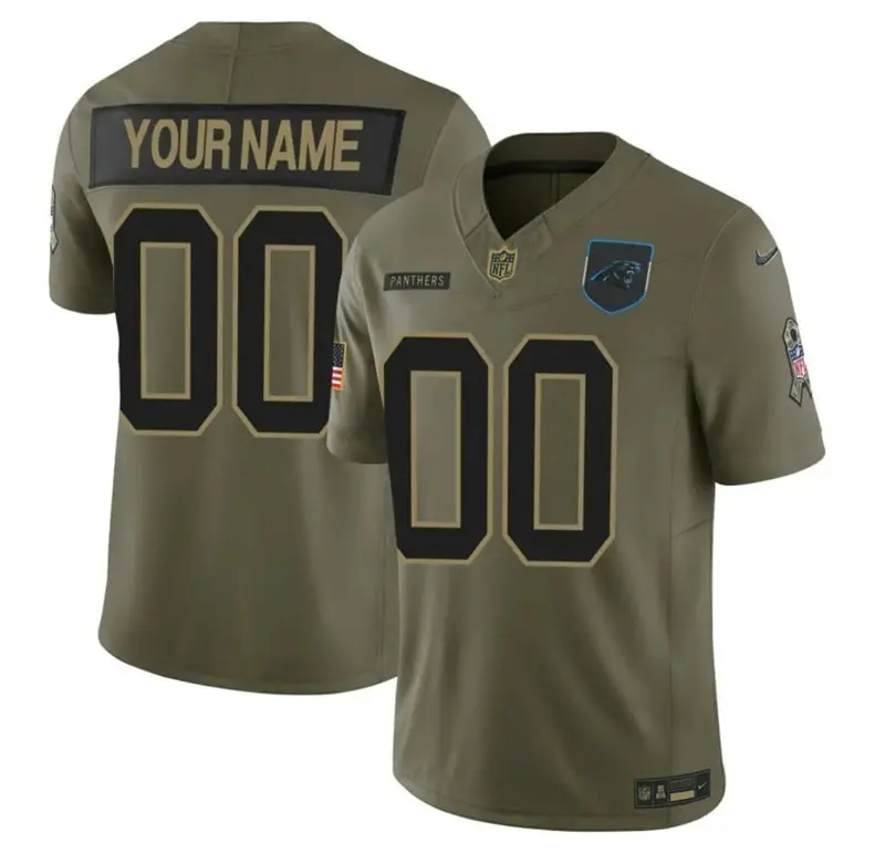Carolina Panthers Active Player Custom Olive 2025 F.U.S.E. Salute to Service Limited Stitched Football Jersey