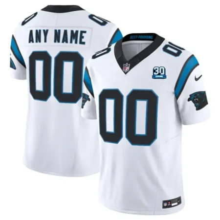 Carolina Panthers Active Player Custom White 2024 30th Anniversary Patch F.U.S.E. Vapor Limited Stitched Football Jersey