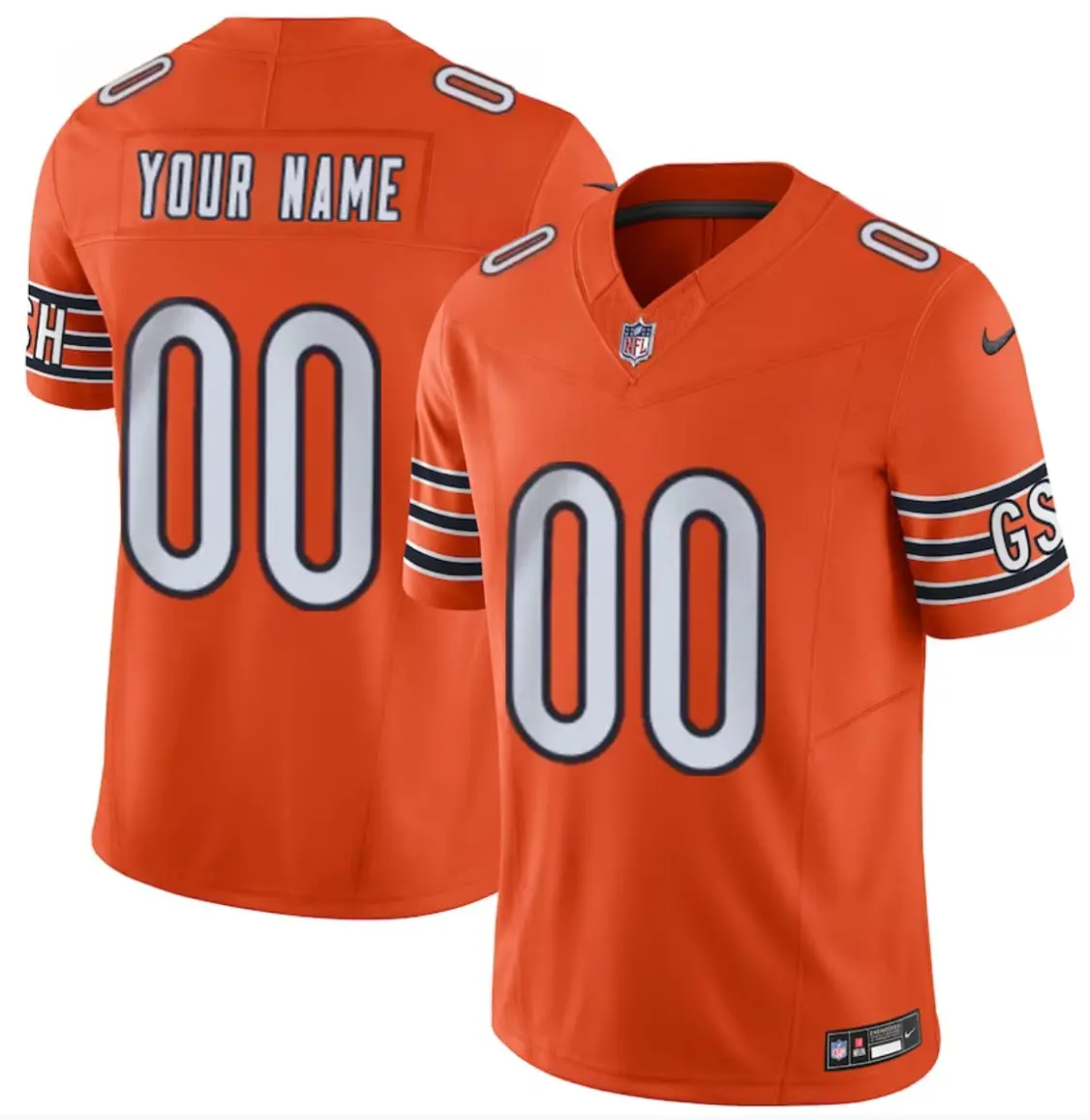 Chicago Bears Active Player Custom Orange 2023 F.U.S.E Vapor Untouchable Limited Stitched Football Jersey