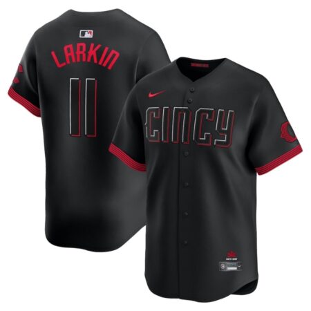 Cincinnati Reds Barry Larkin Black City Connect Jersey