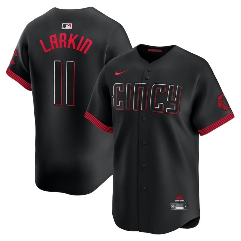 Cincinnati Reds Barry Larkin Black City Connect Jersey