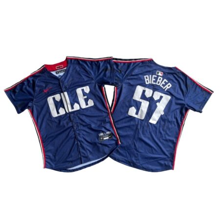 Cleveland Guardians Shane Bieber Navy City Connect Limited Jersey