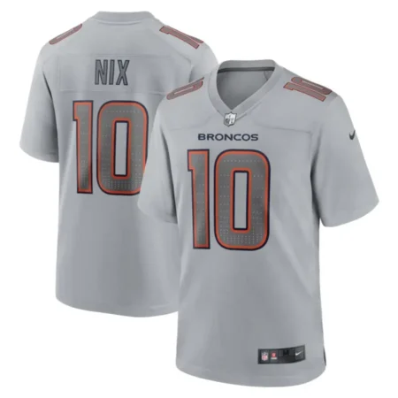 Denver Broncos Bo Nix Gray Atmosphere Fashion Game Jersey