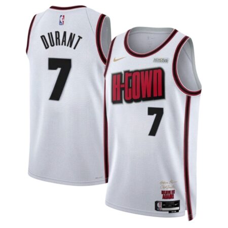 Kevin Durant 35 Rockets 2025 White City Edition Jersey