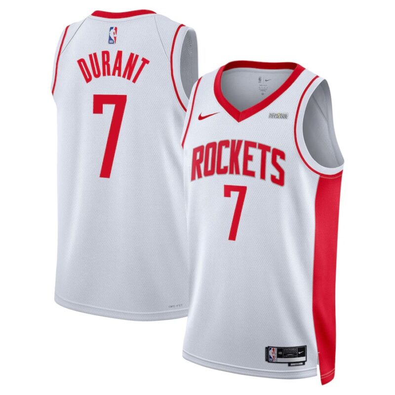 Kevin Durant Rockets 2025 White Jersey