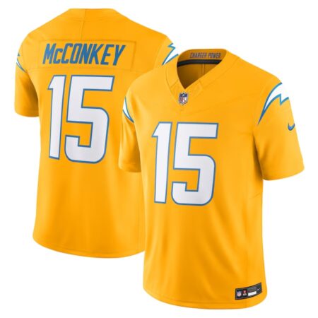 Los Angeles Chargers Ladd McConkey Gold Alternate Charger Power Vapor F.U.S.E. Limited Jersey