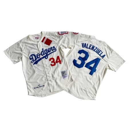 Los Angeles Dodgers 1981 Fernando Valenzuela Cream Jersey