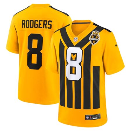 Pittsburgh Steelers Aaron Rodgers Gold Alternate 1933 Throwback Game Jersey