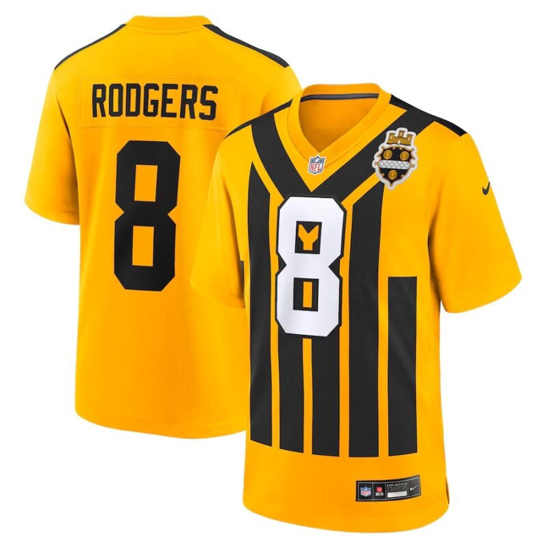 Pittsburgh Steelers Aaron Rodgers Gold Alternate 1933 Throwback Game Jersey