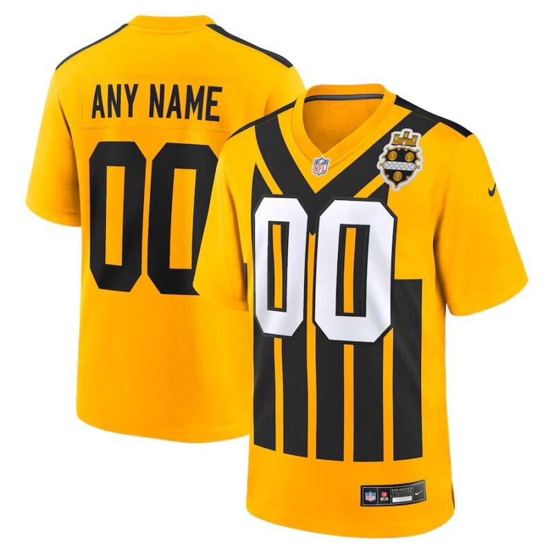 Pittsburgh Steelers Gold Alternate 1933 Throwback Game Custom Jersey