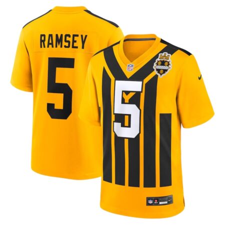 Pittsburgh Steelers Jalen Ramsey Gold Alternate 1933 Throwback Game Jersey