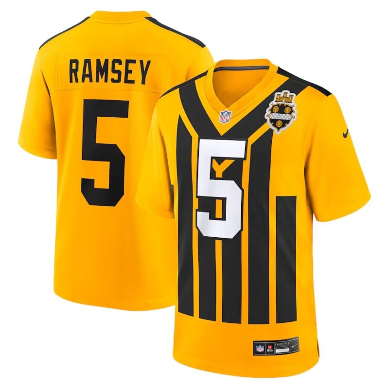 Pittsburgh Steelers Jalen Ramsey Gold Alternate 1933 Throwback Game Jersey