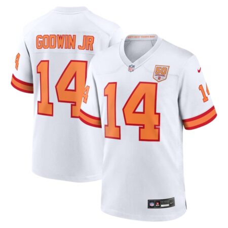Tampa Bay Buccaneers Chris Godwin Jr. White 50th Season Game Jersey Special Event Item