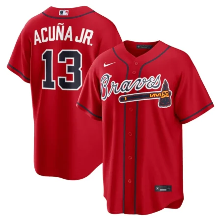 Atlanta Braves Ronald Acuña Jr. Nike Red Alternate 2 Jersey
