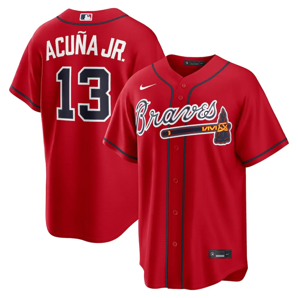 Atlanta Braves Ronald Acuña Jr. Nike Red Alternate 2 Jersey